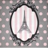 Париж серый фон розовый горох 33*33 (1шт)